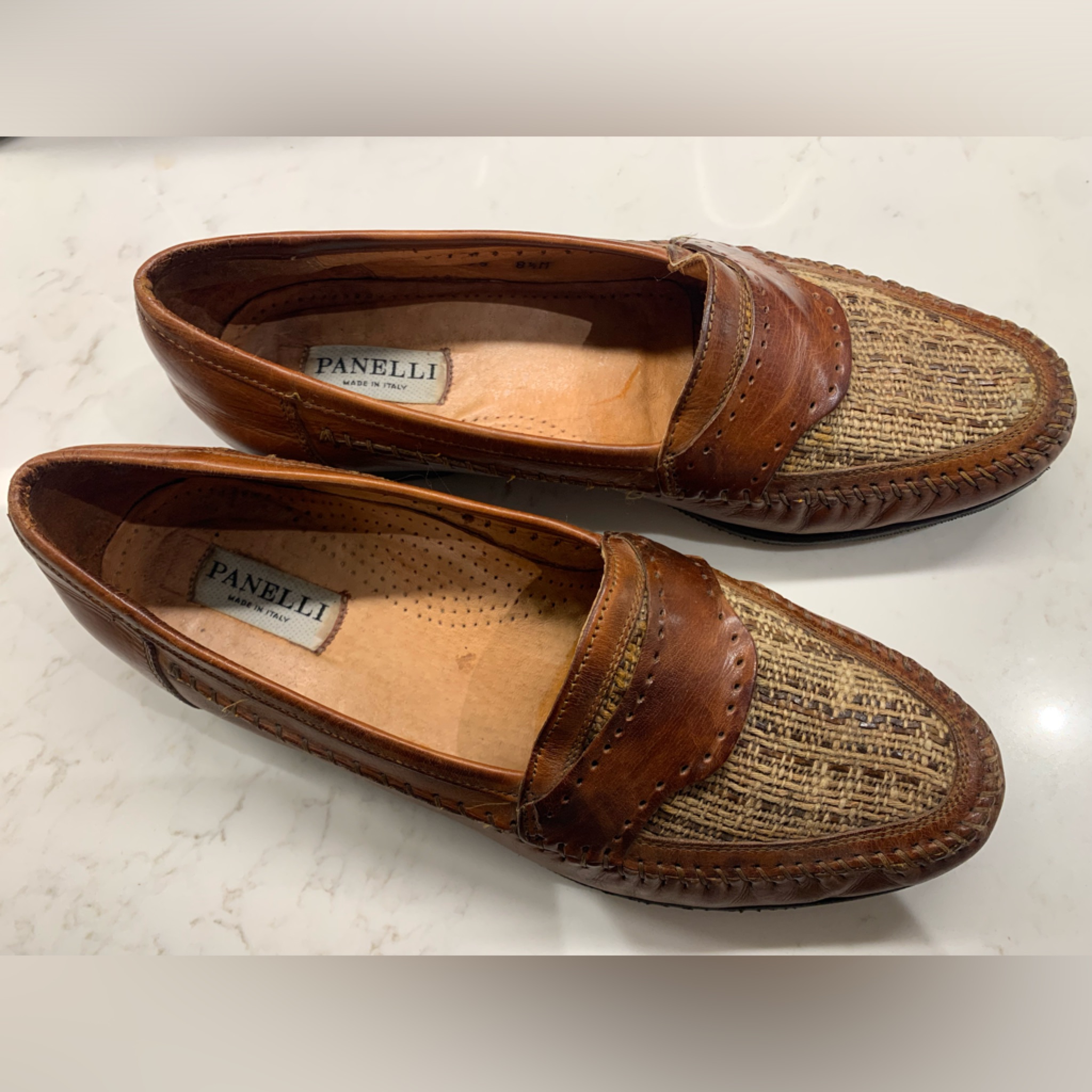Panelli Made In Italy Brown Leather Loafers For Men